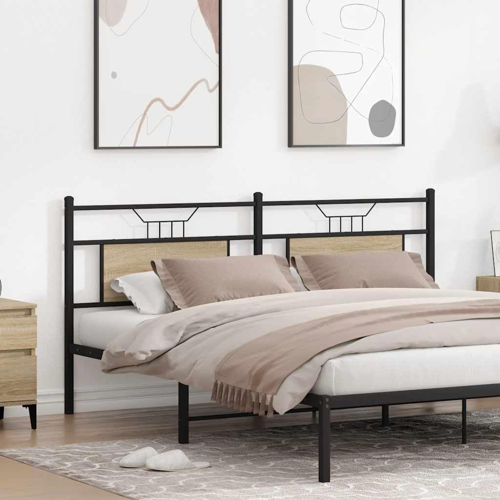 Zamiennik zagłówka, dąb Sonoma, 180 cm, materiał drewnopochodny i stal, stabilny, nowoczesna tapicerka ścienna, łóżko, samoprzylepne panele ścienne, pokój dziecięcy, wygodna poduszka ścienna