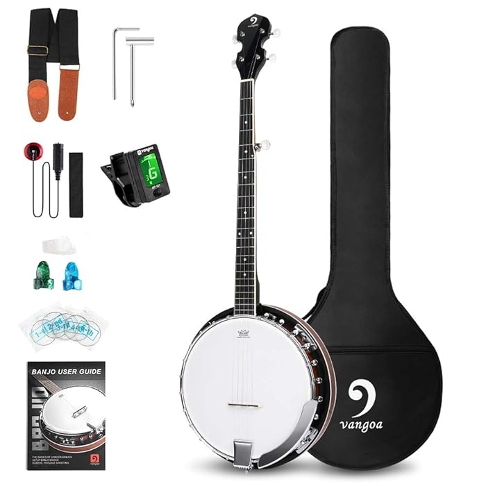 Buy Vangoa Lefthanded 5String Banjo, Mahogany Openback Banjo with