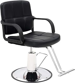 Vantic Salon Chair for Hair Stylist, Heavy Duty Hydraulic Pump 360° Swivel Barber Chairs for Barbershop, Salon Equipment with Height Adjustable -Black