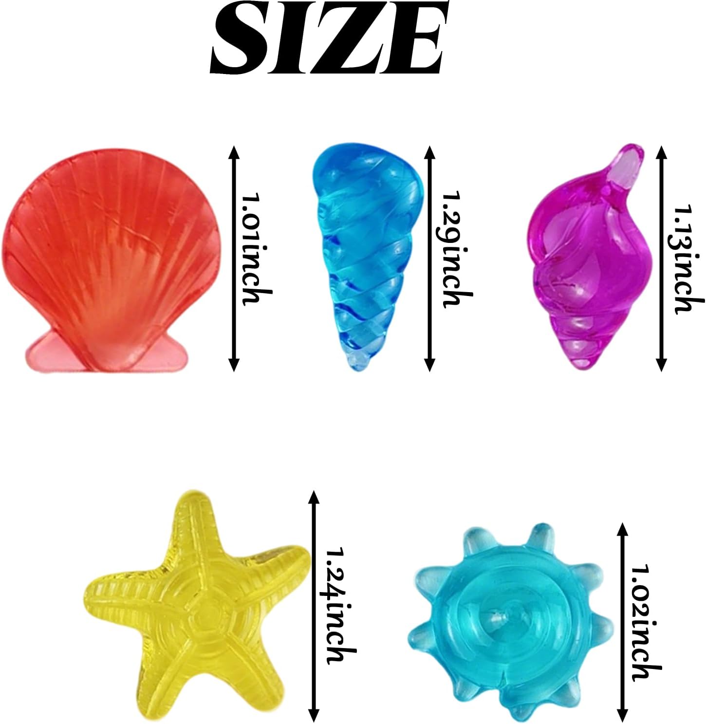 GXXMEI 150PCS Plastic Seashell Set, 8 Colors, 5 Shapes, 1"-1.2", Ocean Theme Mermaid Party Favors, Vase Filler, Beach Decor, Sensory Bin Fillers