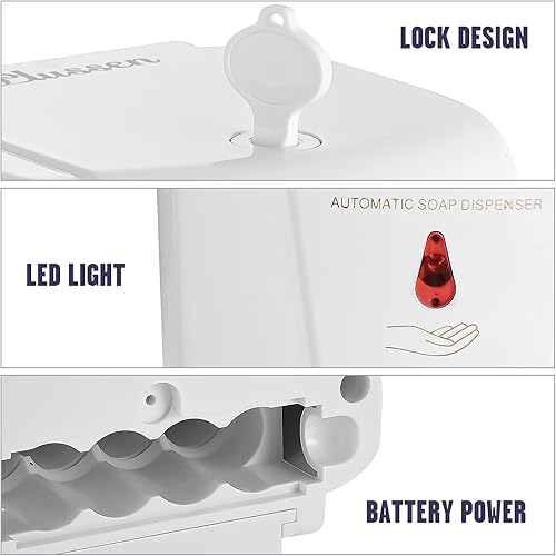 Miniatura 4 de Dispensador de jabón para montaje en pared, dispensador automático de desinfectante de manos de 20.3 fl oz de gel y líquido, dispensador de jabón de
