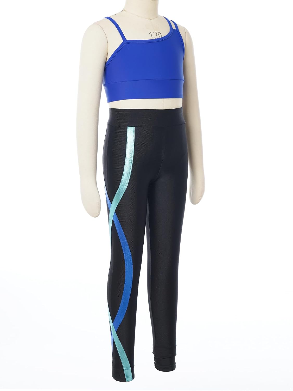 TTAO Kids Girls 2 Piece Sports Dance Outfits Workout Crop Tops And Athletic Leggings Set Yoga Activewear