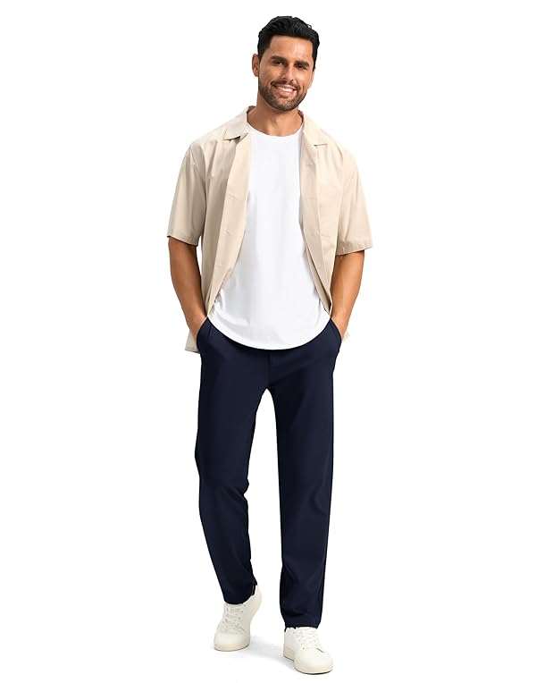 Soothfeel Men's Golf Pants with 5 Pockets Slim Fit Stretch Sweatpants Casual Travel Dress Work Pants for Men (Navy, S) by Soothfeel - Image 7