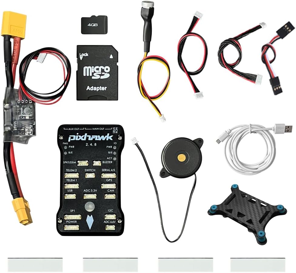 HAWK’S WORK Pixhawk 2.4.8, PX4 Open Source Flight Control, Pixhawk Board + Power Module + Safety Switch + Buzzer + 8GB SD Card + Wires + Foam Adhesives