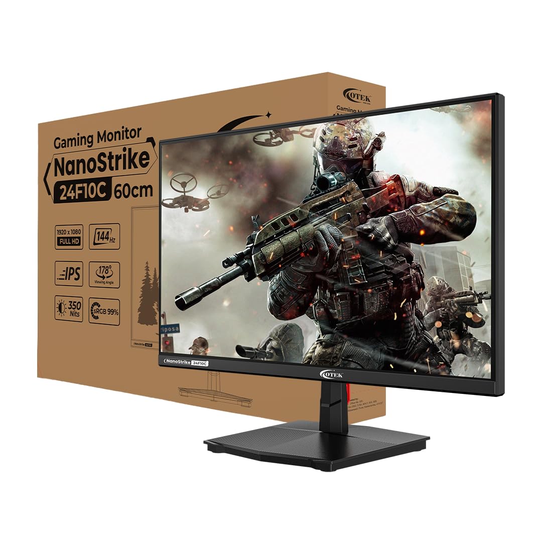OTEK NanoStrike 24 Inch FHD Gaming Monitor, 144Hz, 1ms MPRT, HDR10, 99% sRGB, Frameless Design, HDMI 2.0 & DP 1.4, Anti-Glare Display for PC, Laptop & Console-image-41