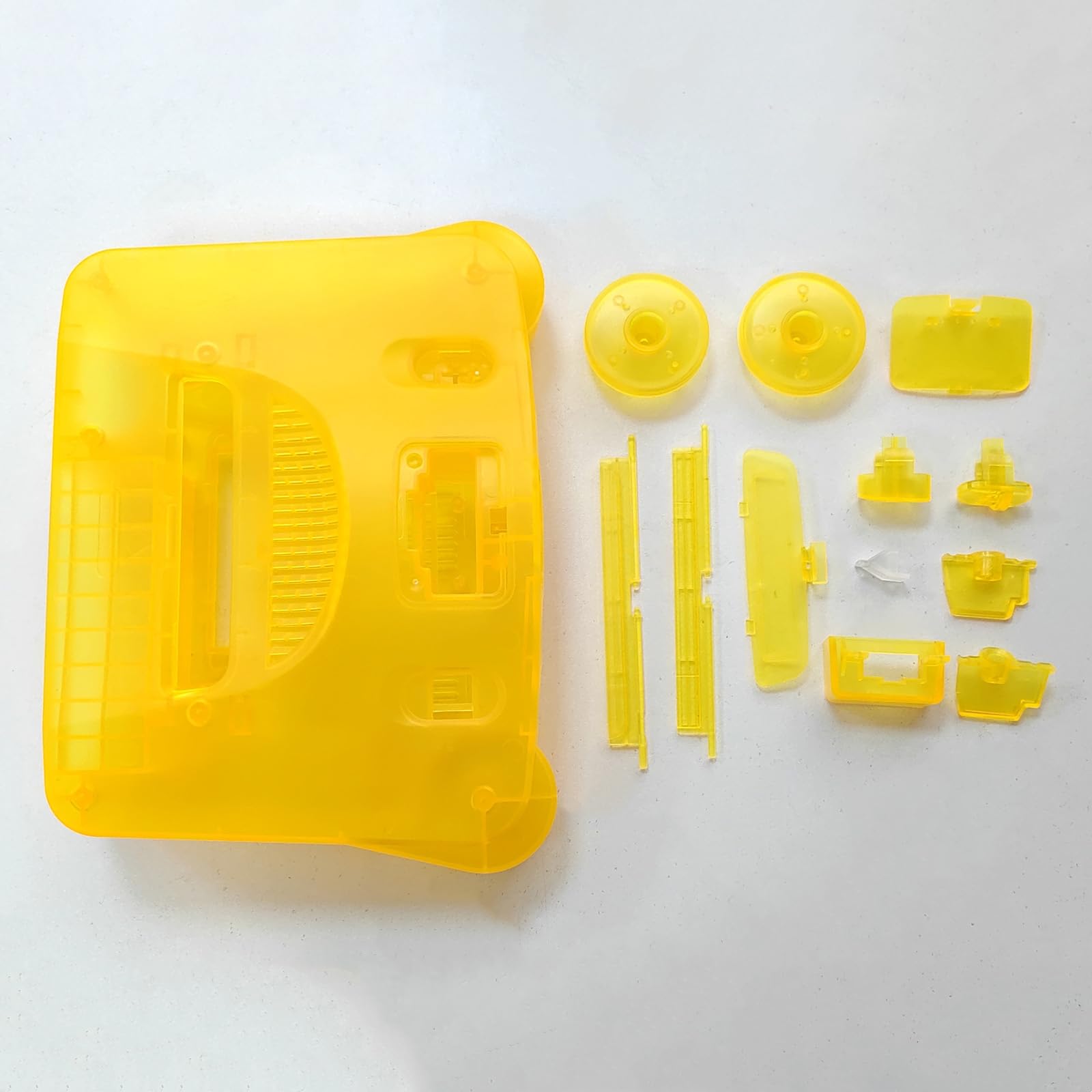 Hzxkqmil Carcasa de repuesto para consola de videojuegos retro N64, accesorios translúcidos con destornilladores para consola de juegos N64, naranja transparente
