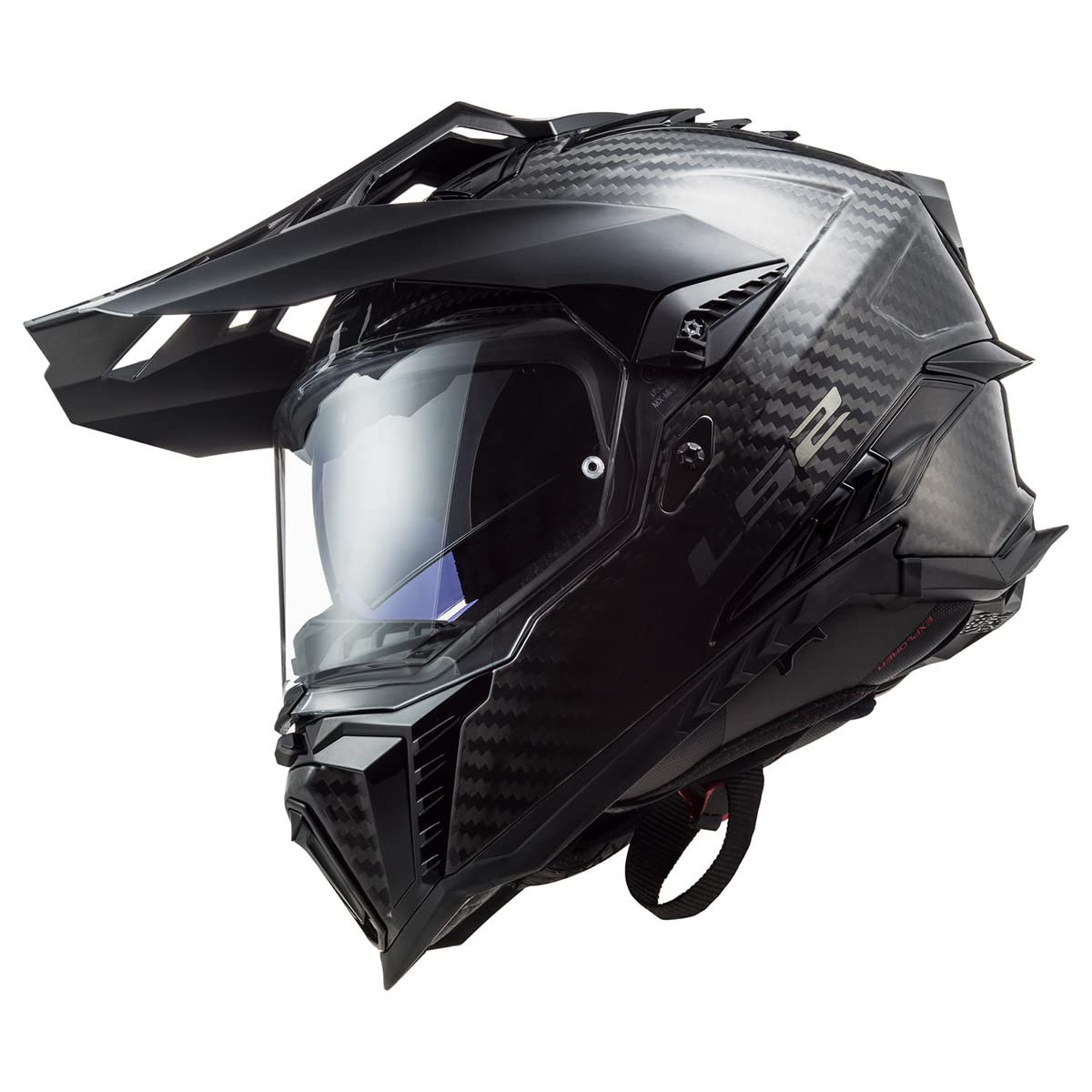 LS2 Helmets Explorer Carbon Adventure Helmet (Matte Carbon - X-Large) XL Matte Carbon