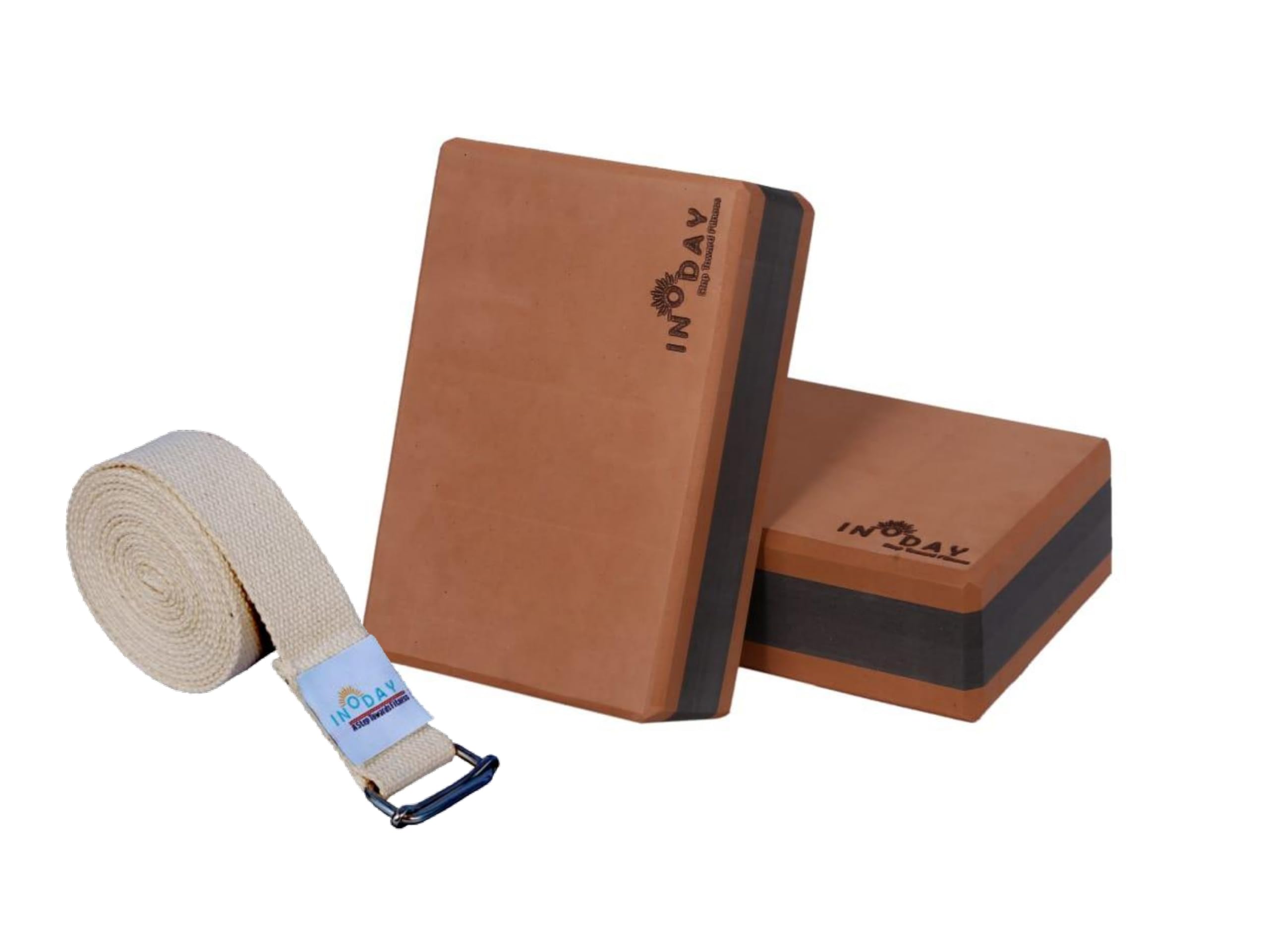INODAY Yoga Blocks Set of 2 High Density EVA Foam With Yoga Strap For Daily Excercise and For Better Body Support (B0CSBR4RCC) Amazon Price History, Amazon Price Tracker