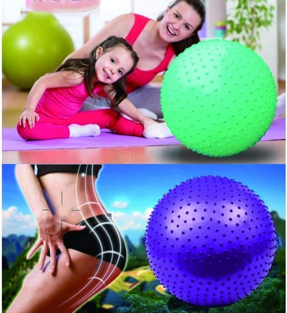 Gnanex Spike Gym Ball Large Sensory Ball Fitness Anti Burst Slip Resistant Yoga Exercise Balls Gym Fitness Point Massage Balance Ball Summer Pool, Beach (Spike Gym Ball 75cm, Multicolor) 3