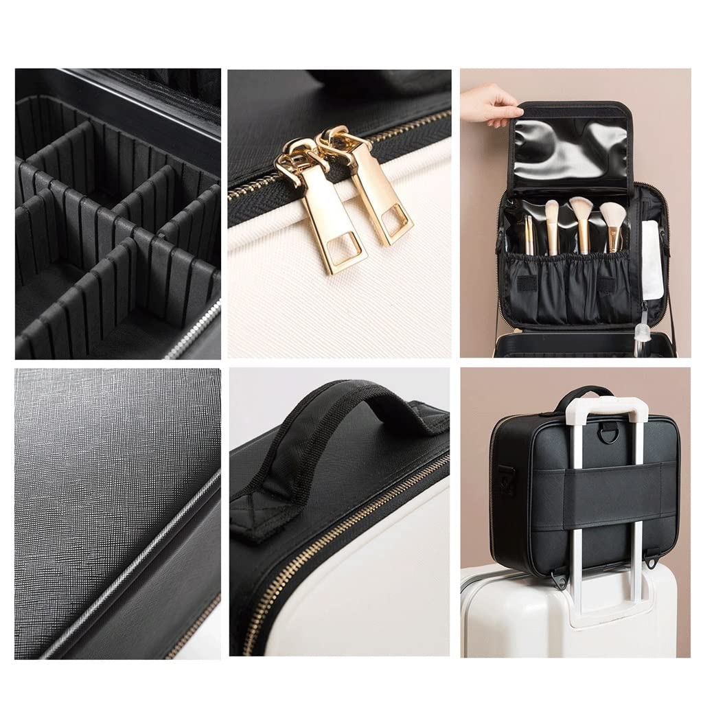 Organizer na perfumy, przenośny organizer na kosmetyki, skórzany, z wieloma przegródkami, profesjonalny zestaw, podróżna kosmetyczka, toaletka, a, M-37cm/14.56inch