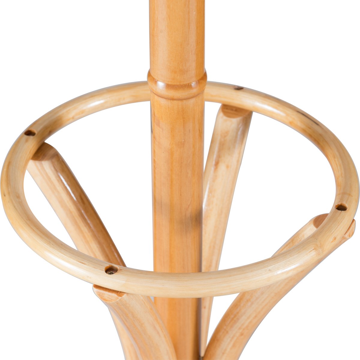RELAX4LIFE Appendiabiti da Terra con Portaombrelli, Legno Massello, Attaccapanni Alto 184 cm, con 8 Ganci e Piedini, Stand Appendiabiti per Ingresso, Corridoio, Entrata