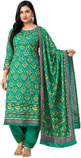 Red Floral Printed Rayon Dress Material with Embellished Details, Traditional Indian Ethnic Fabric Price In India