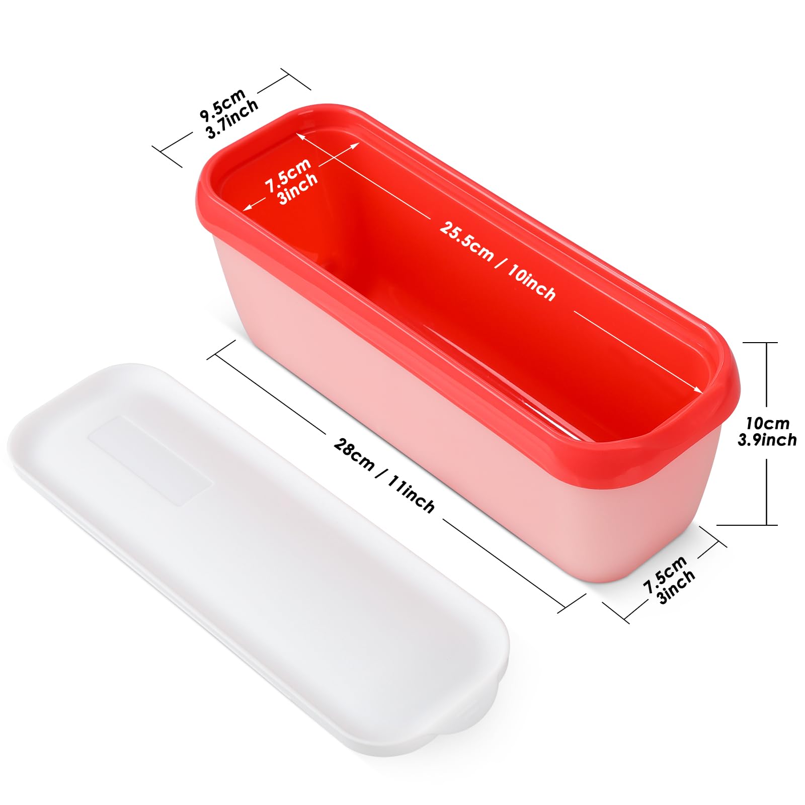 Eisbehälter für Speiseeis,BPA frei, 2er-Set Eisbehälter für Speiseeis 1.5 L, Wiederverwendbare Hausgemachte Eiscreme-Behälter mit Deckel, Für Selbstgemachtes Eis, Sorbets, Joghurt