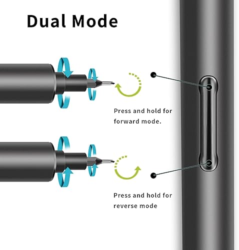 Miniatura 6 de Mini destornillador eléctrico - Juego de destornilladores de precisión inalámbricos pequeños de 3.7 V - 55 puntas de precisión y luz LED y