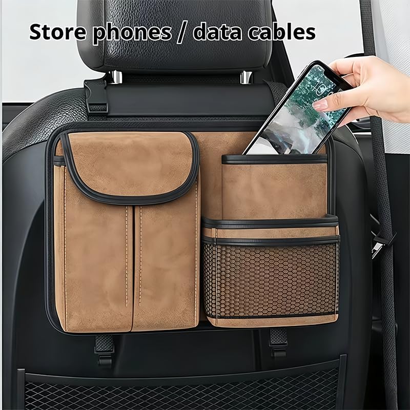 Organizador de Asiento Trasero para Maybach 57/62 | Bolsa de Almacenamiento Coche de Ante Cuero Bolsillo Colgante Protector Respaldo Accesorio Interior Viaje