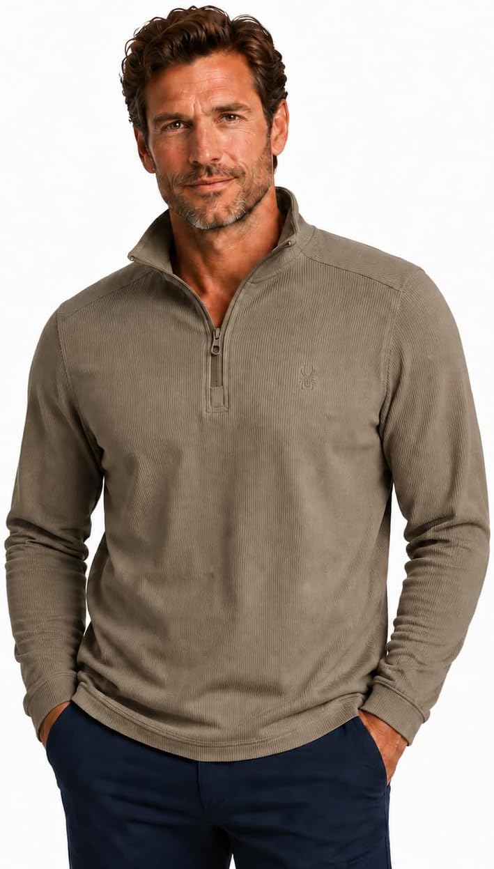 Spyder Mens Mock Neck Sweatshirt - Soft Stretchy Rib Knit Corduroy Pullover Sweatshirts for Men for Fall & Winter
