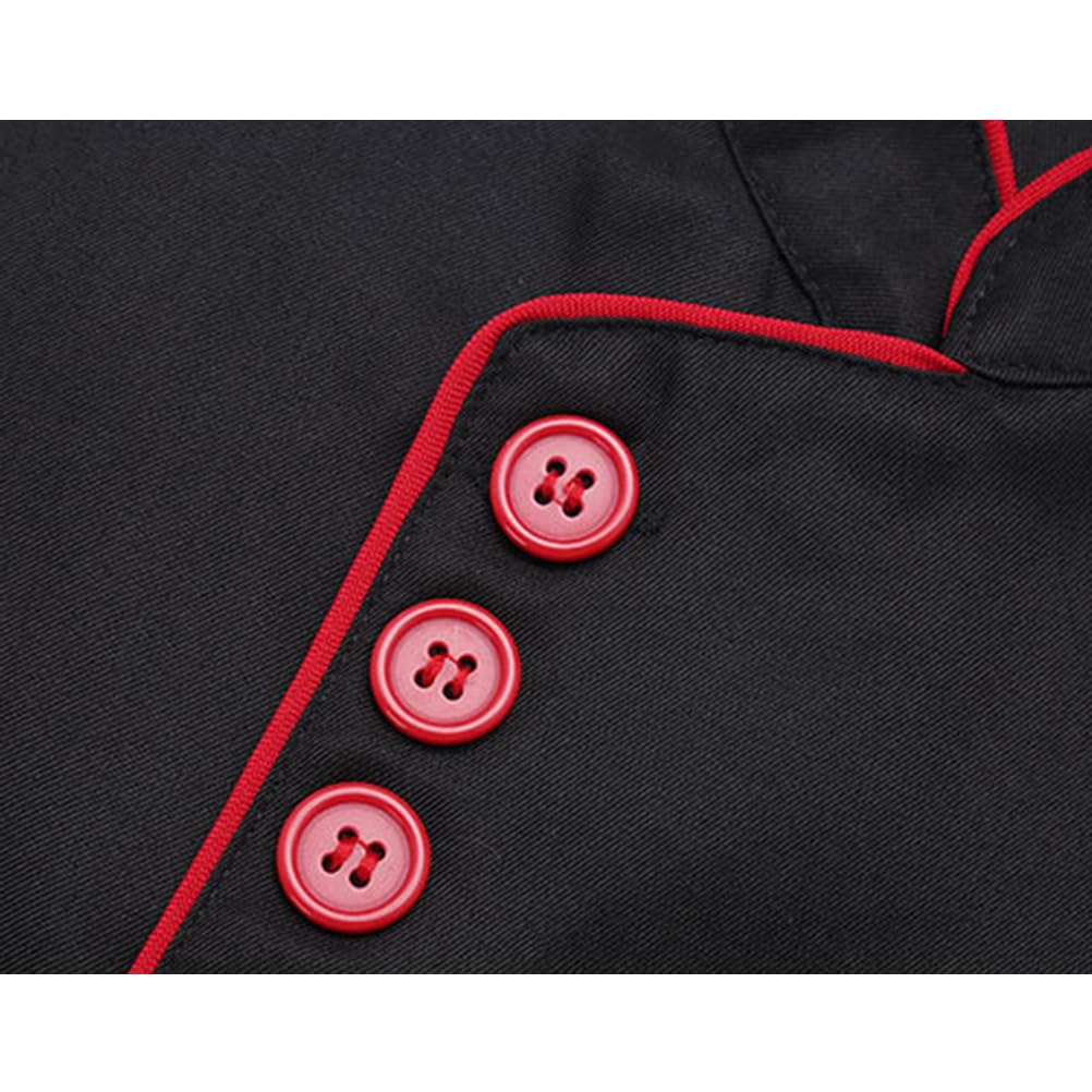 VALICLUD langärmlige kochjacke Langarm Kochuniform Schwarzes Kochhemd Kochmantel änner kochmütze Mantel Herren-jacken Damen-jacken Catering-Jacken lässige lockere Kochkleidung Black