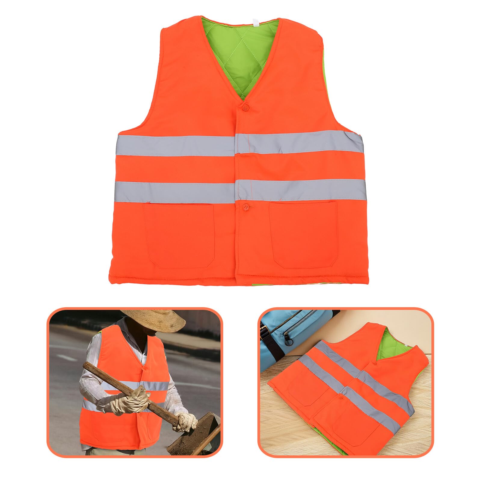 Chaleco Reflectante Aislante para Invierno con Alta Visibilidad Protección Térmica y Resistente para Trabajadores de Construcción y Saneamiento con Bolsillos y Diseño Ergonómico