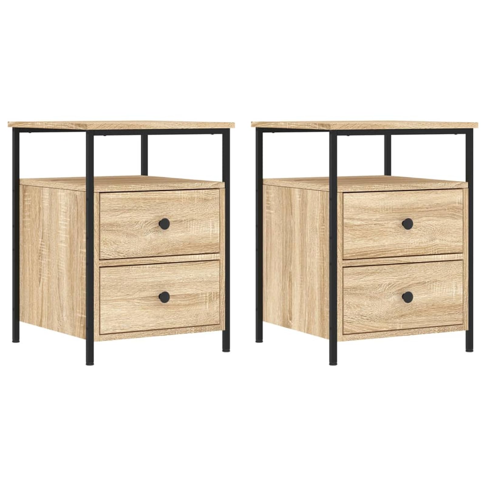 Homgoday Mesitas de noche de roble Sonoma 44 x 45 x 60 cm de madera multicapa aparador armario de suelo muebles oficina mesilla dormitorio dormitorio mesita de noche aparador para dormitorio