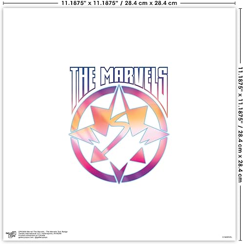 Miniatura 6 de Trends International Gallery Pops Marvel The Marvels - Arte de pared con insignia de texto de Marvels, versión sin marco, 12 x 12 pulgadas