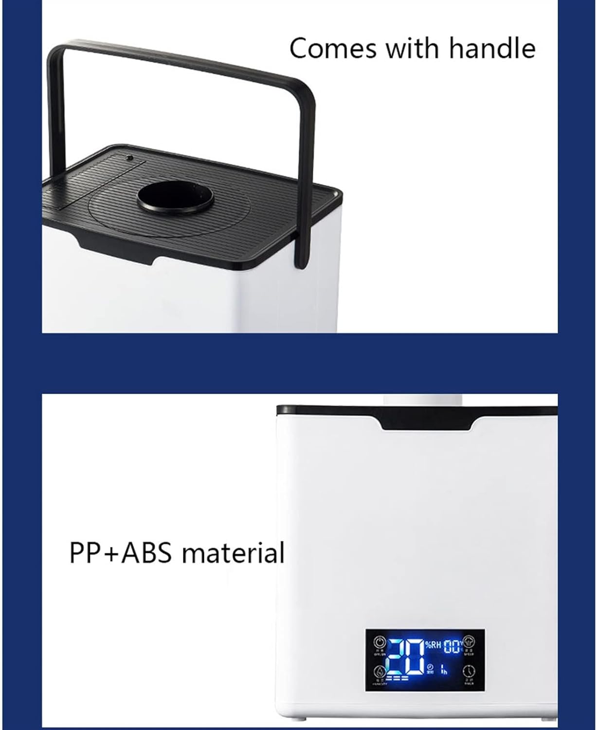 Humidifier Diffuser Commercial Humidifier 6.5L Large Supermarket Top Fill Humidifier with Built-in Humidity Sensor and Timer Setting White Essential Oil Diffuser