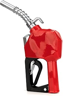 3/4 inchNPT Automatic Fuel Nozzlem,Auto Shut-Off Nozzle,High Flow Car Filling Nozzle BP Red Hand Guard and Hanging Hook for Diesel,Kerosene Various Gasoline 13/16inchSpout, 16GPM