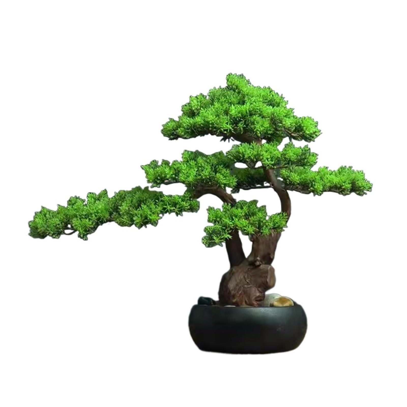 IUokLU Artificial Bonsai Tree Simulated Bonsai Fake Pine Tree Welcome Small Pine Ornaments Artificial Bonsai Office Living Room Porch Cabinet Decoration Artificial Tree