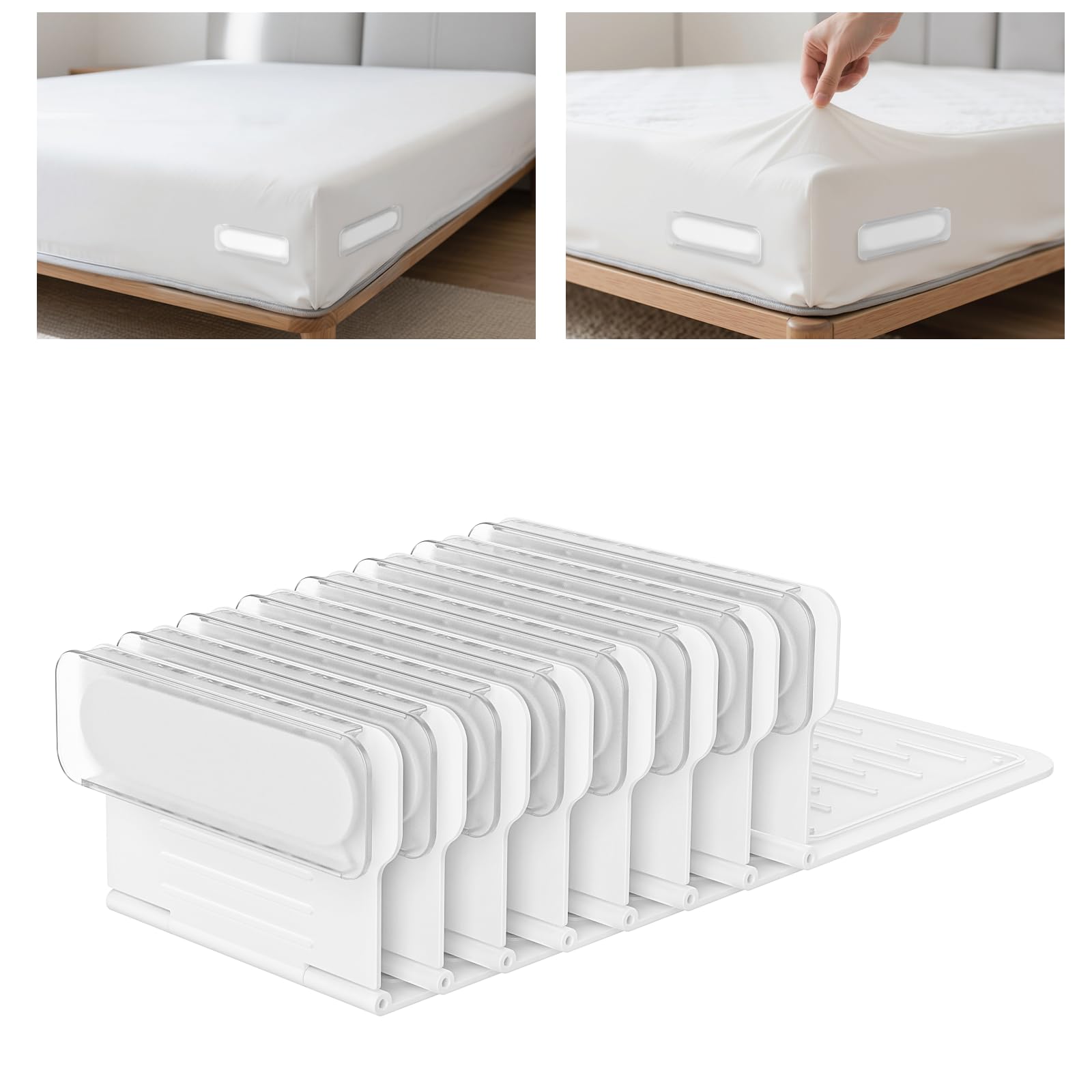 Fitted Sheet Holders for Corners - 8Pcs Heavy Duty Bed Lock Sheet Holders Keep Sheets Firm & Tight,Secure All Mattress Edges and Corners,No Loose Sheets,Easy Installation