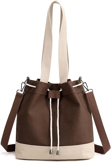 Amazon Co Jp ハンドバッグ ショルダーバッグ 通勤 カバン オシャレ 女性トートバッグ レディース マザーズバッグ 女性のキャンバスショルダーバッグドローストリングバケツバッグ大容量クロスボディバッグトートバッグショッピングハンドバッグシンプルな毎日の財布