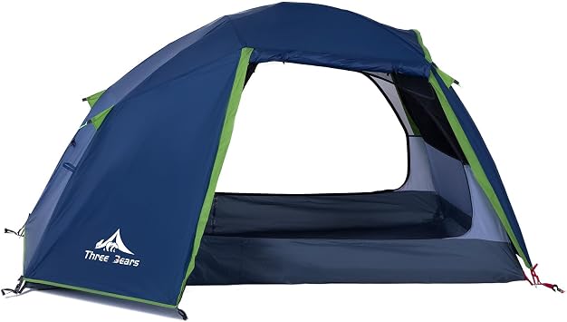 ThreeBears 2-Person Camping Tent, Waterproof & Windproof Lightweight Backpacking Tent for Hiking, Camping, Mountaineering & Travel - Durable & Easy Setup