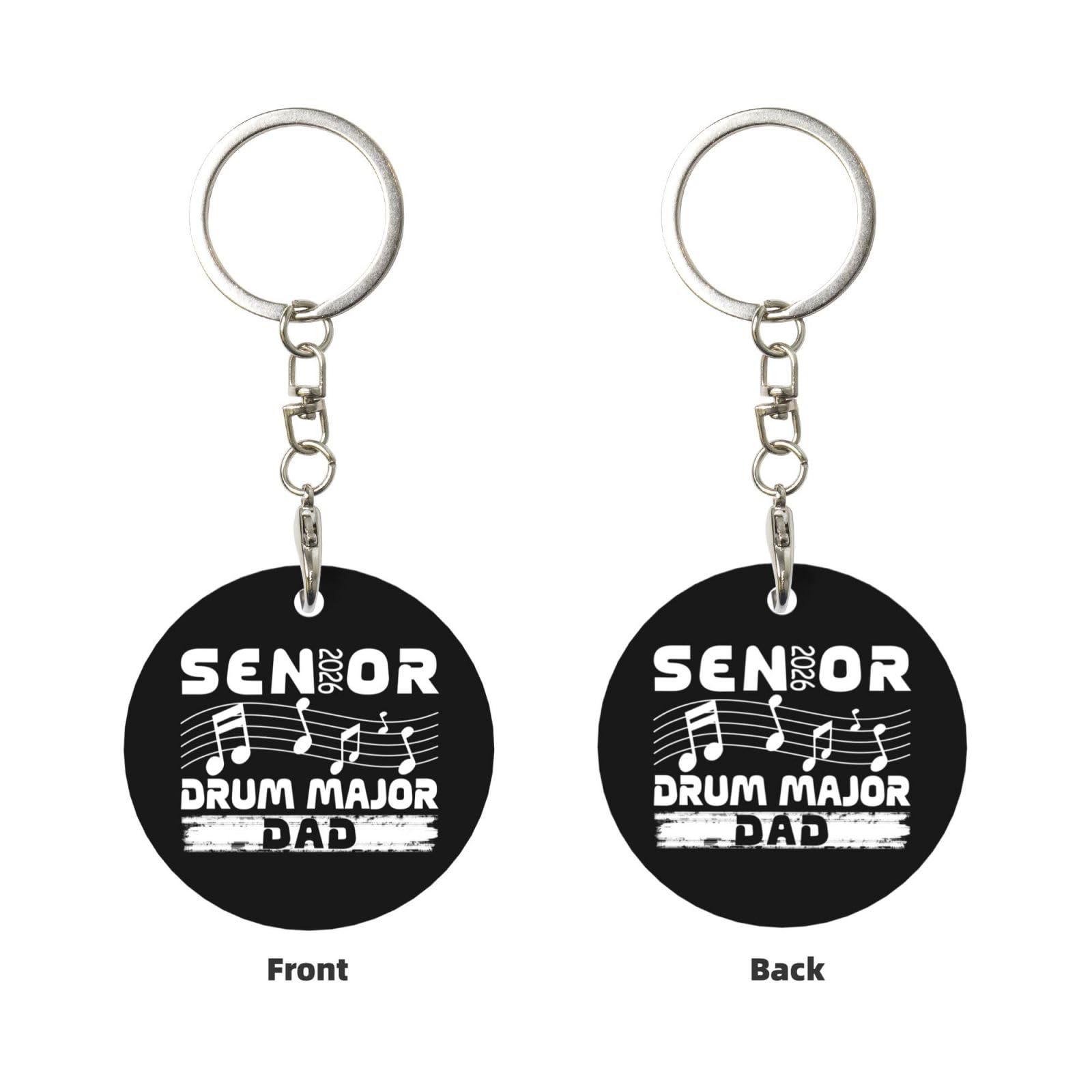 Kangweida Senior 2026 Drum Major Durable Aluminum Round Keychain Stylish Useful