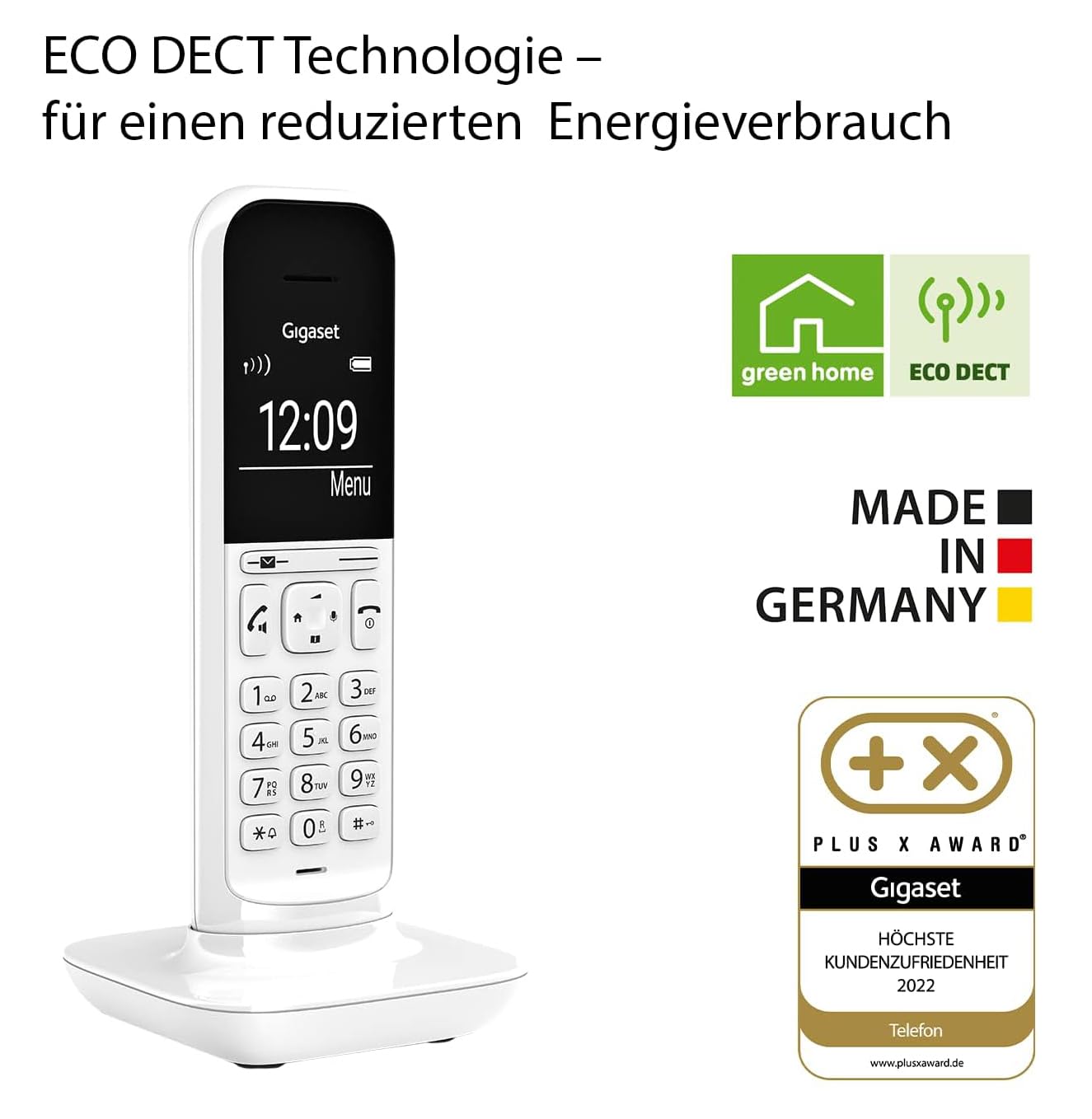 Gigaset CL390HX - Design DECT-Mobilteil mit Ladeschale - Fritzbox-kompatibel - Schnurloses Telefon für Router und DECT-Basis - 2 Akustik-Profile, weiß [Deutsche Version] [Ohne Basis]