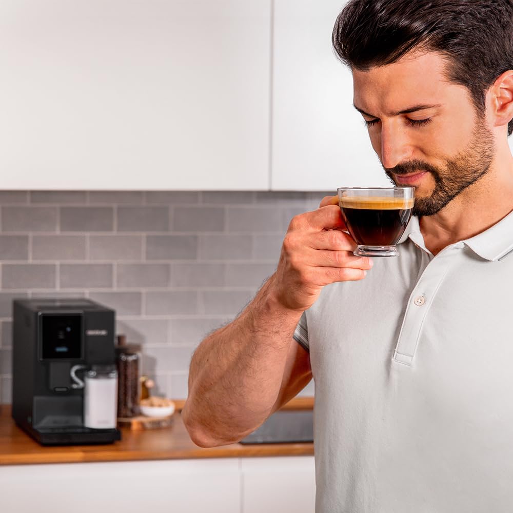 Cecotec Machine a Café Espresso Superautomatique Cremmaet Compactccino Connected. 19 Bars, Thermoblock, Écran TFT, Wifi, Moulin Integré, Réservoir d'eau 1,1 L et de lait 400 ml, Nettoyage Automatique