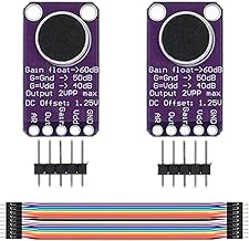 Youmile 2個マイクアンプボードMAX9814 AGCマイクモジュールオートゲインコントロールfor Arduinoジャンプワイヤ付き