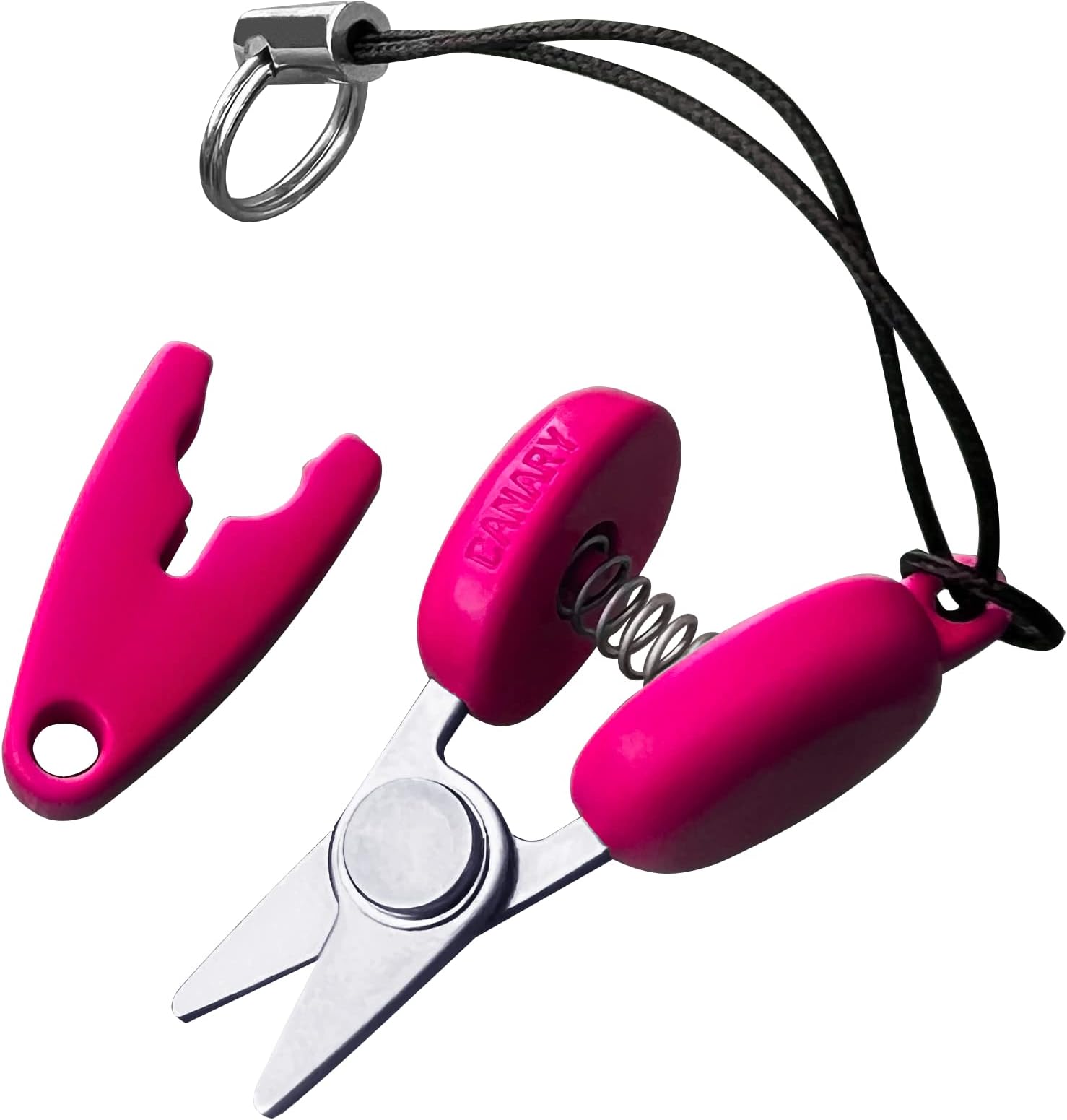 CANARY Tiny Scissors with Cover 1.3" Extra Mini Small Scissors, Razor Sharp Japanese Stainless Steel Blade, Keychain Scissors for Sewing, Office, Travel, Spring Loaded Blunt Tips, Made in Japan, Pink