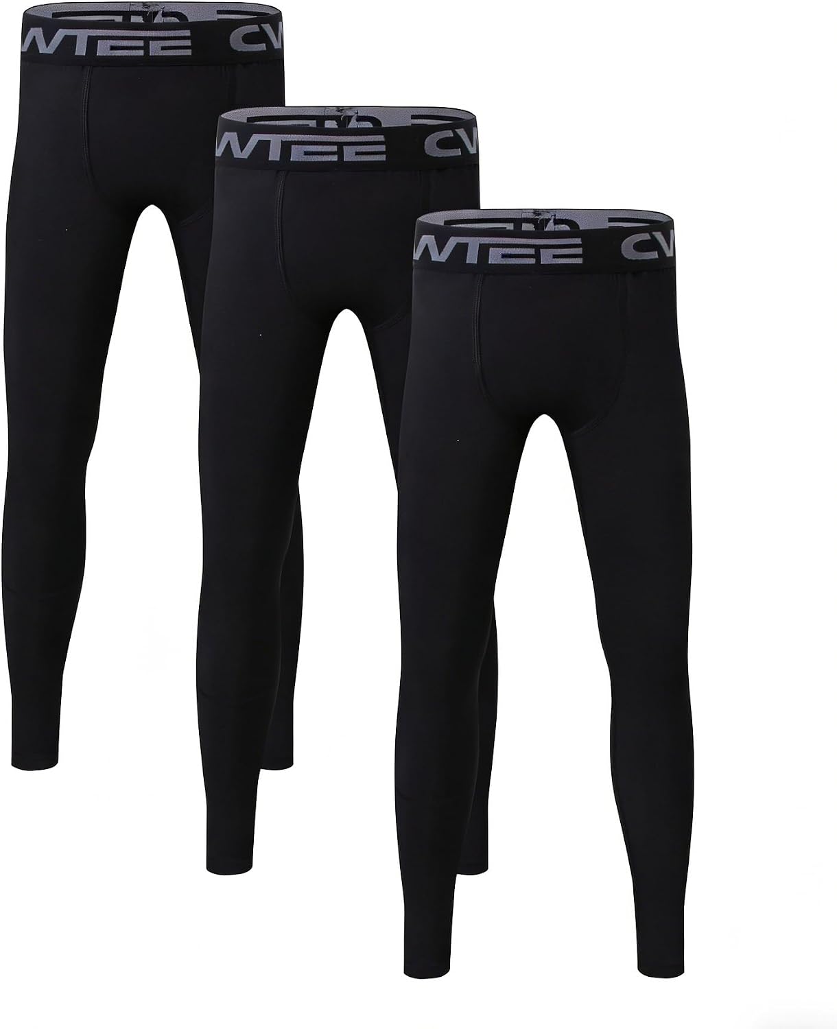 Boy's Compression Pants Athletic Leggings 1 or 3 Pack Baselayer Tights
