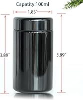 Vista 3 de Tarro de almacenamiento hermético de vidrio negro 100ml con protección UV para café y especias