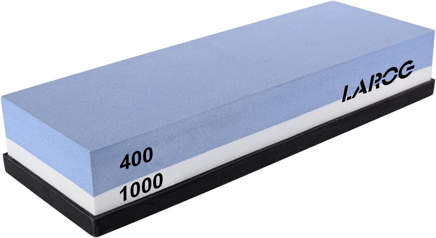 Larog grinding stone whetstones, grits 200/800, 400/1000, 1000/3000 & 3000/8000 incl. non-slip holder, 400/1000 Koernung, 400/1000 Koernung