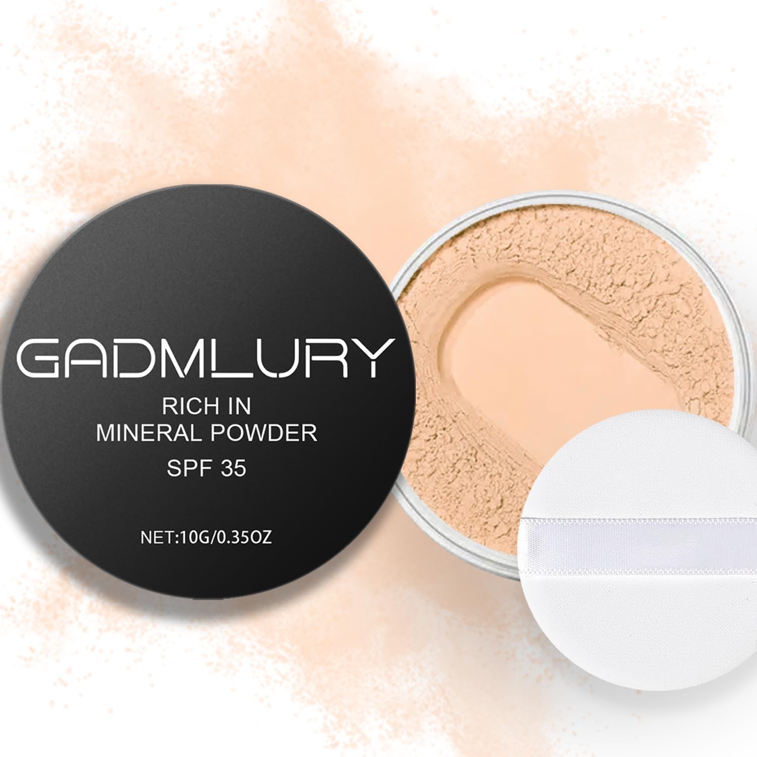 Mineral Powder Foundation, SPF 35, Sunscreen Full Coverage Loose Powder, Non-Ashy Deep Warm Finish, Buildable Base Makeup (Solar Amber)