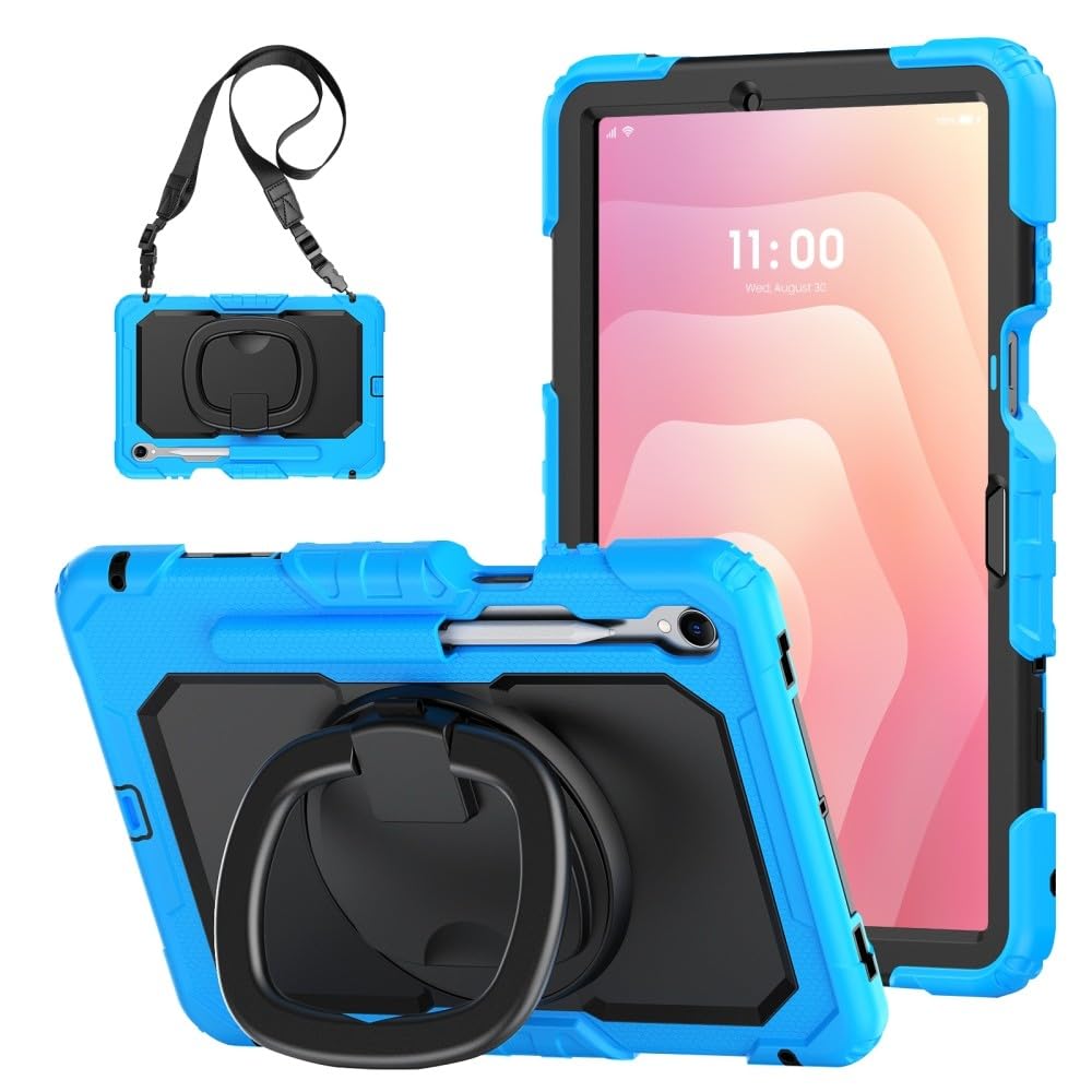 Coque rigide silicone pour Samsung Tab S9 Plus avec sangle de maintien rotative - 7