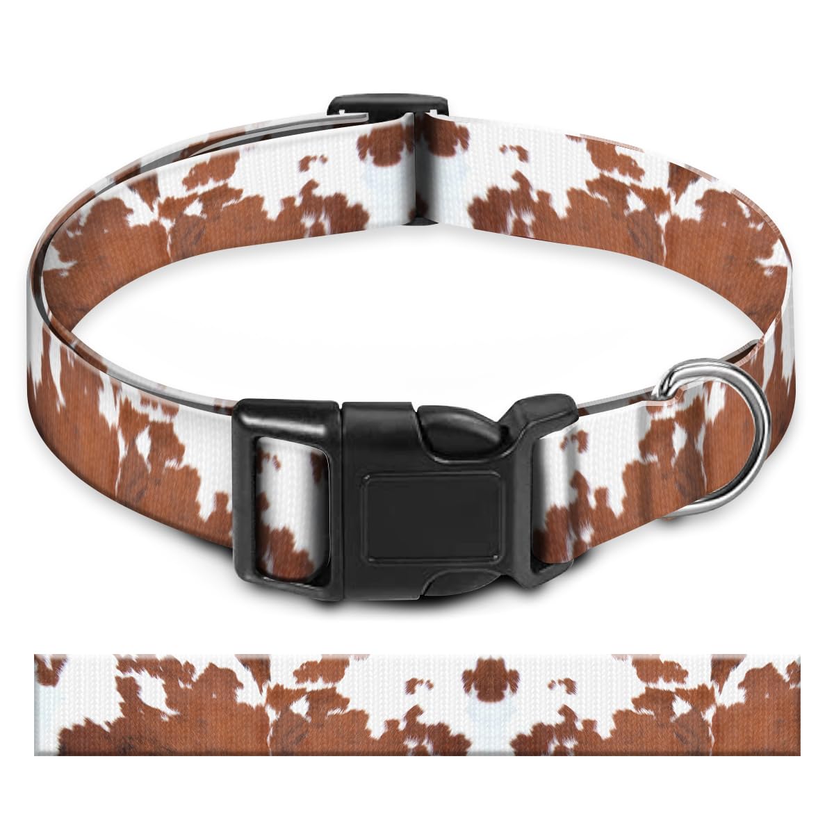 BAYCUFKQ Dog Collar, Cute Pet Collar Adjustable for Medium Dogs, Soft Dog Collars with Quick Release Buckle for Walking Running Retro Brown Cowhide