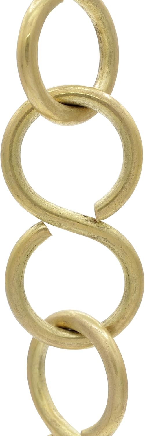 RCH Hardware CH-13-OBB-3 Decorative Oil Bronzed Black Solid Brass Chain for Hanging, Lighting - S-Shaped Unwelded Links (3 ft/1 Yard)