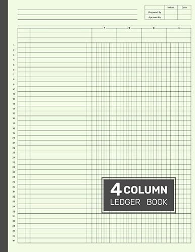 4 Column Ledger Book: Simple Large Accounting Log Book for Bookkeeping and Financial Planning, Accounting Journal Notebook (8,5" x 11", 110 Pages)