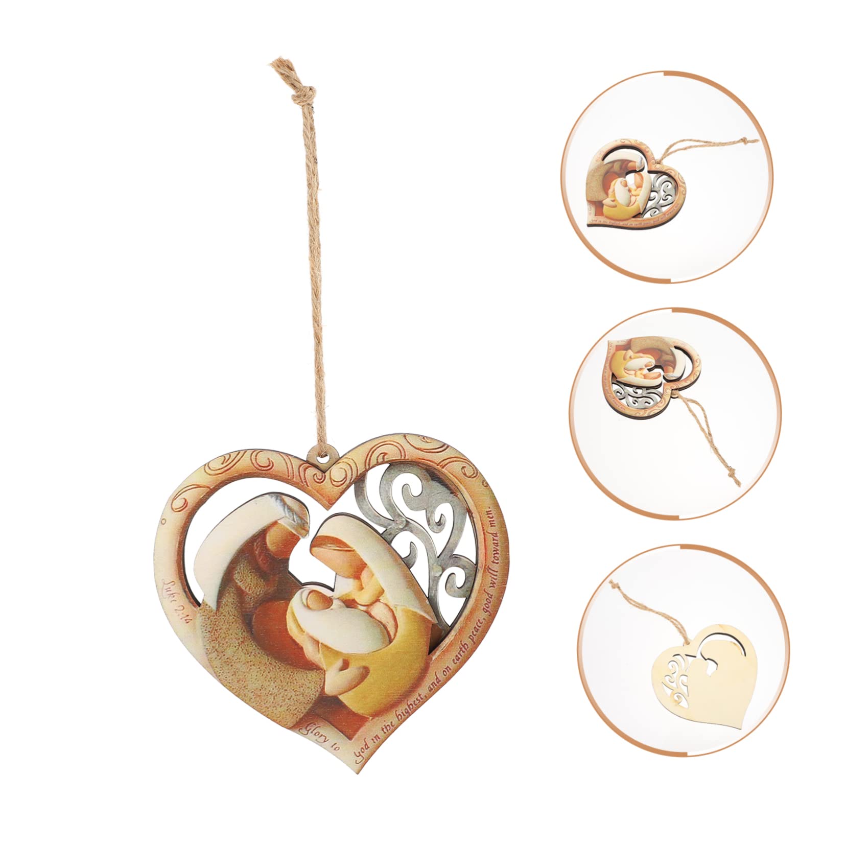 SOIMISS 3piezas Colgante De Madera Diseño De Corazón Amoroso para Decoración De Pared El Hogar Adorno Creativo para Salón y Dormitorio para Familia y