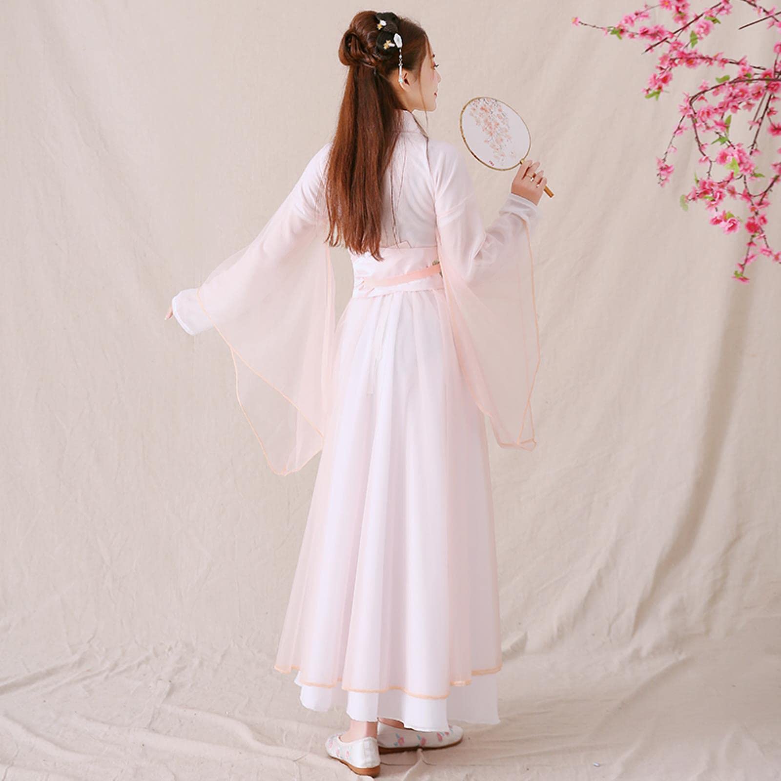 ApuaVireo&Co Chiński tradycyjny strój do tańca Hanfu Kostium księżniczki Han(Pink,M)
