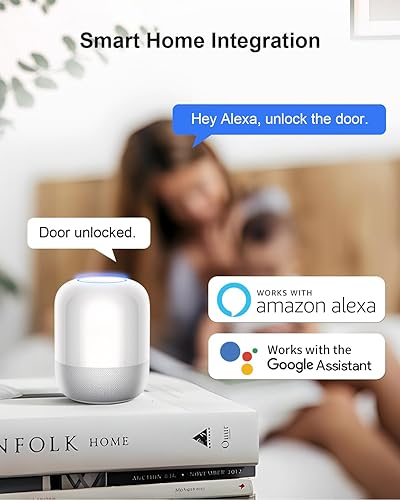Miniatura 7 de Cerradura de puerta inteligente, cerradura de puerta de entrada sin llave WiFi integrada con control remoto de aplicación, no requiere concentrador,