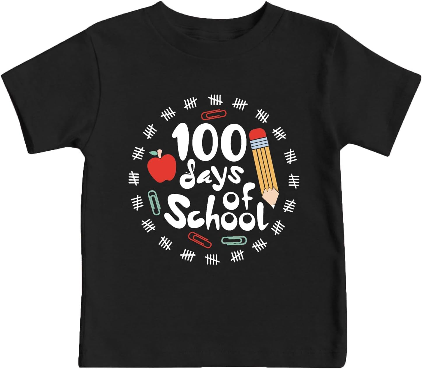Kids 100 Days of School Shirt 100th Day of School T-Shirts for Students Boys and Girls Student Tee Tops