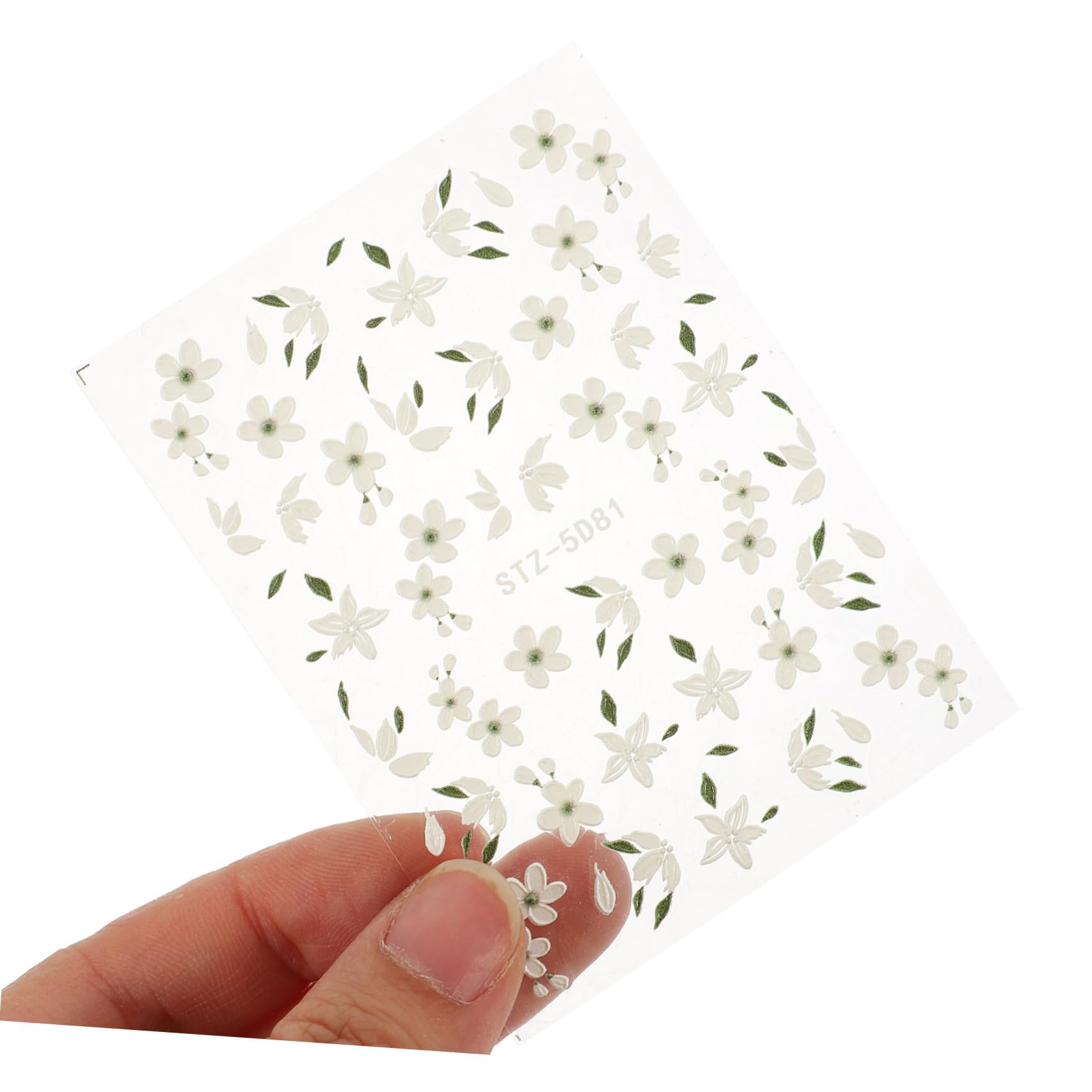 5 Set Adesivi Per Unghie Con Fiori Decorazioni Eleganti Per Nail Art Per Creazioni Diy Facili Applicare Per Domestico 3 Fogli*5