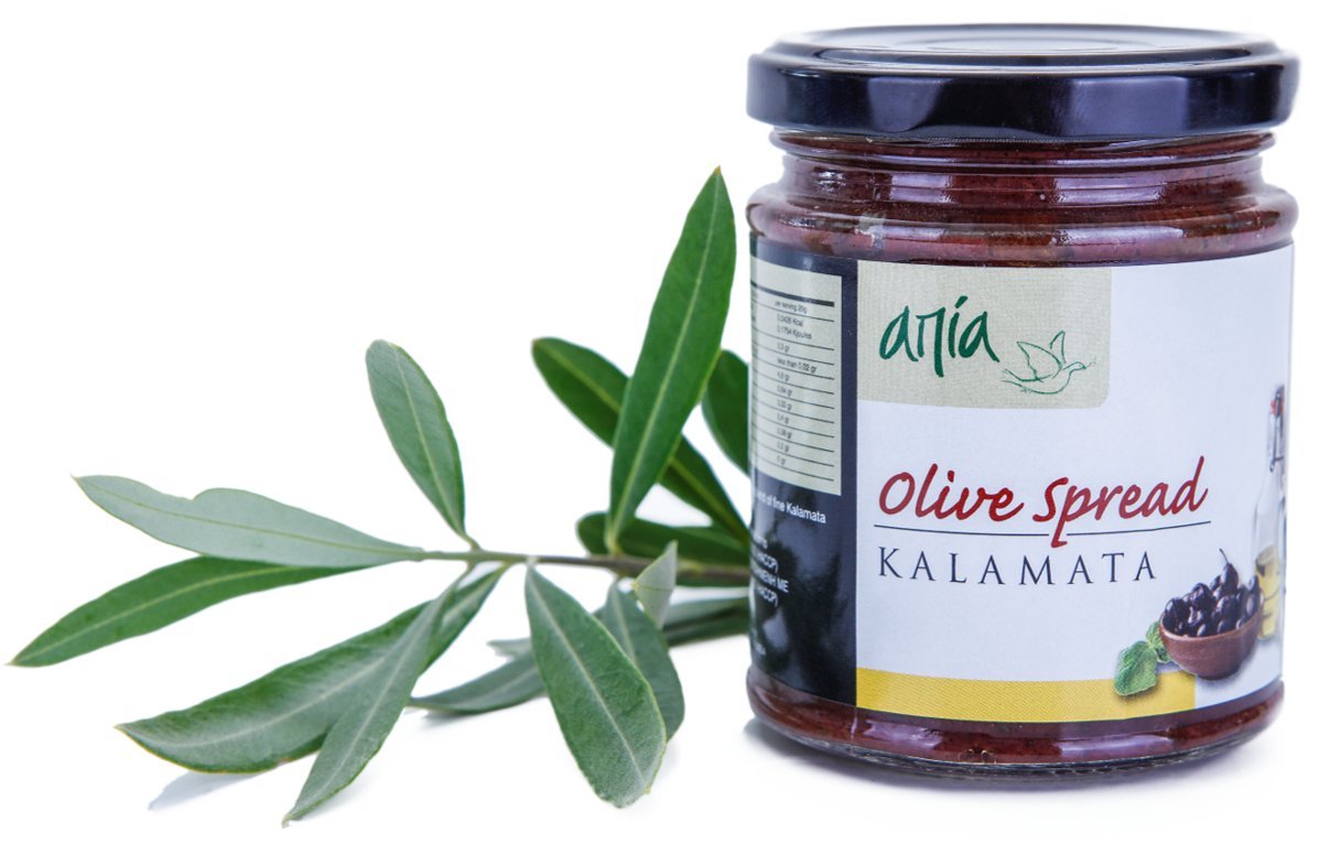 ARISTOS 3tlg griechisches Olivenöl Geschenk-Set mit Bio Essig, Extra Nativem Olivenöl & Schwarzer Tapenade im Geschenkkarton