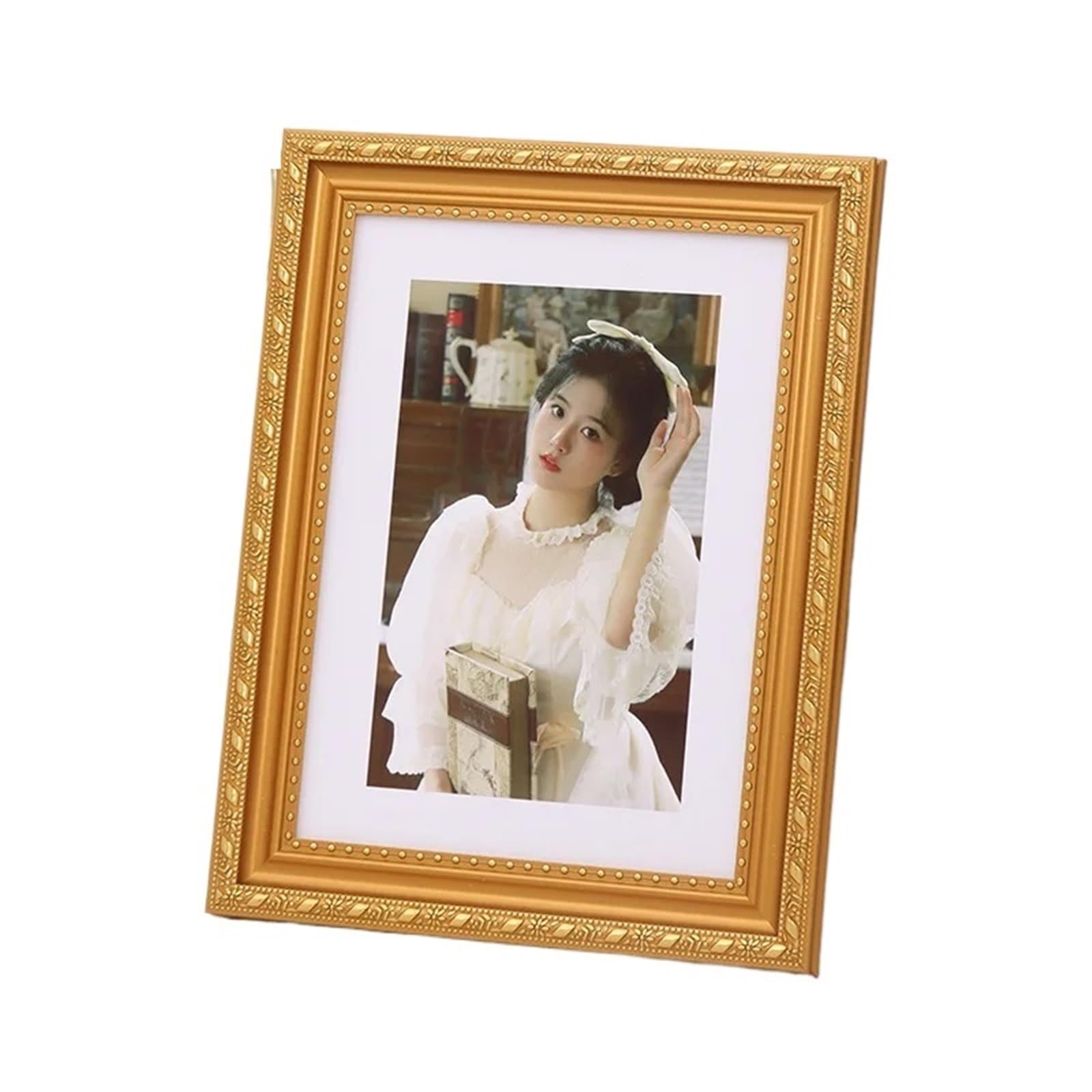 DAJGRHE Photo Frame Gold Photo Frames For 6-inch 10-inch And A4 Wedding Pictures Wall Hanging Decor Or Tabletop Display(Color B,21x29.7cm A4)